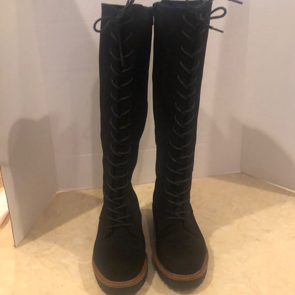 Lace Front Knee High Boots